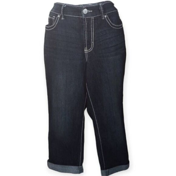 NINE WEST JEANS CUFFED REGULAR SZ.10 EUC - Picture 1 of 10